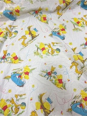 Vintage Winnie the Pooh Crib Sheet White Disney Character Print